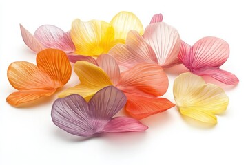 Obraz premium Colorful flower petals isolated on white background