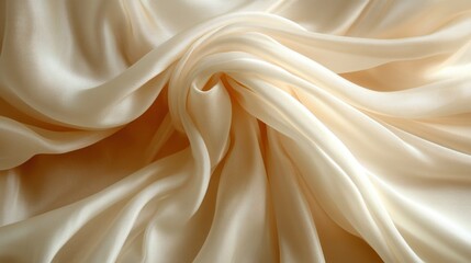 Obraz premium Delicate cream fabric flows smoothly, creating beautiful folds under soft sunlight
