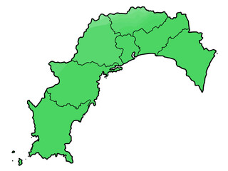少しゆるい高知県地図 地域分け 四国 西日本