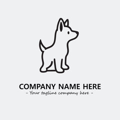 Dog illustration black and white for logo company vector image
