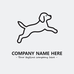 Dog illustration black and white for logo company vector image
