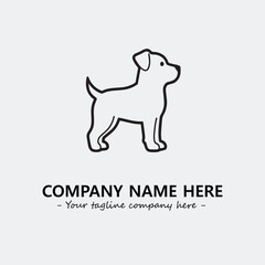 Dog illustration black and white for logo company vector image
