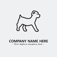 Dog illustration black and white for logo company vector image
