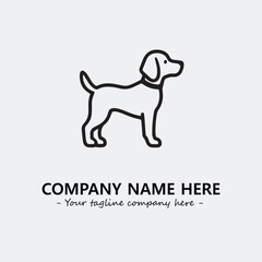 Dog illustration black and white for logo company vector image

