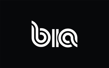BIA Creative Unique Modern Letter Logo Design. Stylized logo featuring a unique letter design, presenting abstract minimalist aesthetics and modern appeal