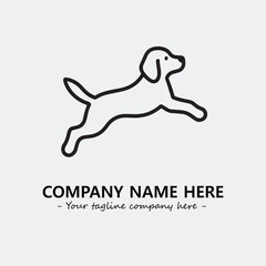Dog illustration black and white for logo company vector image
