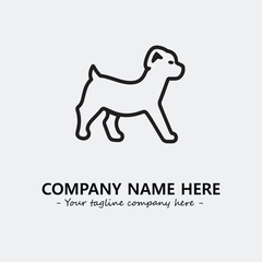 Dog illustration black and white for logo company vector image
