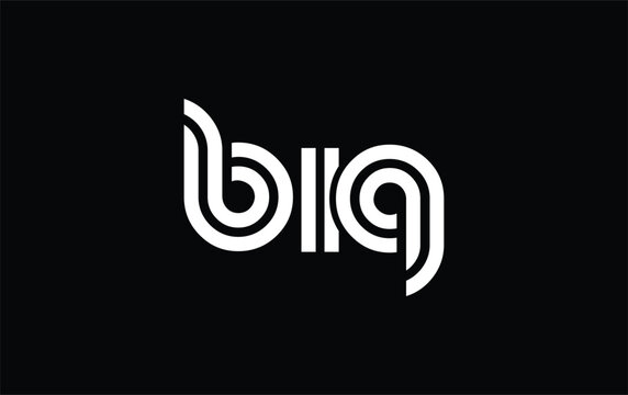 BIQ Creative Unique Modern Letter Logo Design. Stylized logo featuring a unique letter design, presenting abstract minimalist aesthetics and modern appeal