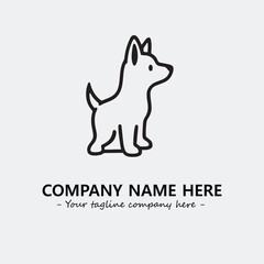 Dog illustration black and white for logo company vector image
