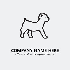 Dog illustration black and white for logo company vector image

