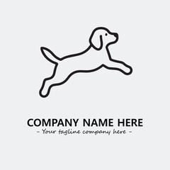Dog illustration black and white for logo company vector image
