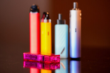 Vape Pens Displayed on a Counter at a Vape Store in Melbourne, Australia