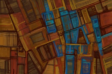 Abstract image for printing - digital painting. The picture is painted by hand on a tablet. © neurostructure