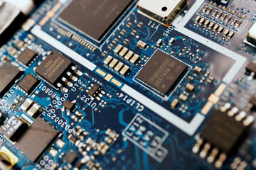 Semiconductor chips on computer circuit board