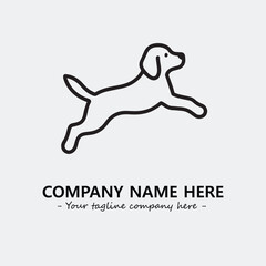 Dog illustration black and white for logo company vector image
