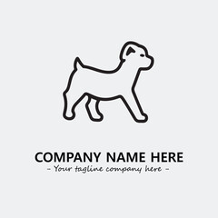 Dog illustration black and white for logo company vector image
