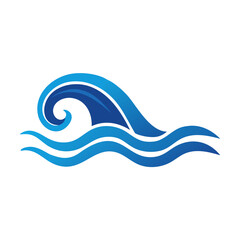 Ocean Wave Emblem: A serene illustration showcasing a stylized ocean wave, exuding a sense of calmness and fluidity. Featuring artistic interpretation.