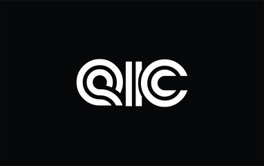 EIC Creative Unique Modern Letter Logo Design. Stylized logo featuring a unique letter design, presenting abstract minimalist aesthetics and modern appeal