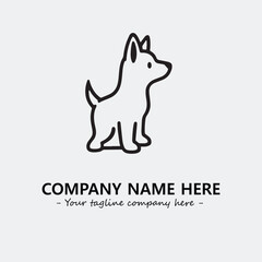 Dog illustration black and white for logo company vector image
