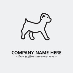 Dog illustration black and white for logo company vector image
