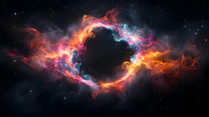 Obraz premium Colorful Ring Nebula In Deep Space