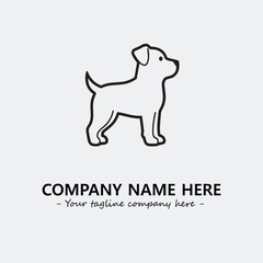 Dog illustration black and white for logo company vector image
