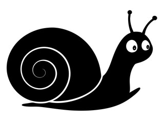 Snail Silhouette Vector | Cute Snail SVG Icon