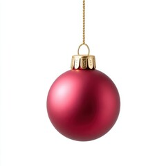 Red christmas bauble ornament isolated on white background