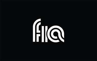 FIA Creative Unique Modern Letter Logo Design. Stylized logo featuring a unique letter design, presenting abstract minimalist aesthetics and modern appeal