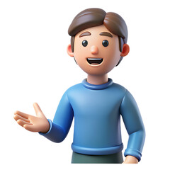 3D explainer character with isolated