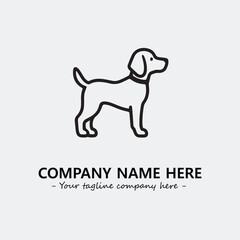 Dog illustration black and white for logo company vector image
