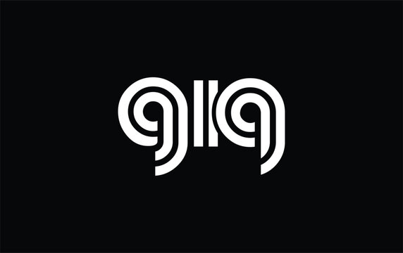 GIQ Creative Unique Modern Letter Logo Design. Stylized logo featuring a unique letter design, presenting abstract minimalist aesthetics and modern appeal