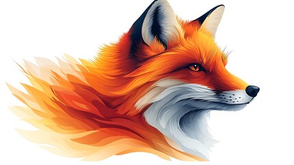 Obraz premium Animal fox logo illustration of a fox emblem icon logotype decal print high resolution images