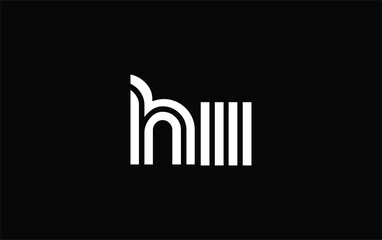 HII Creative Unique Modern Letter Logo Design. Stylized logo featuring a unique letter design, presenting abstract minimalist aesthetics and modern appeal