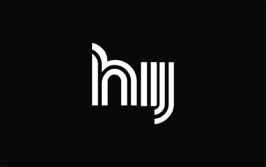 HIJ Creative Unique Modern Letter Logo Design. Stylized logo featuring a unique letter design, presenting abstract minimalist aesthetics and modern appeal