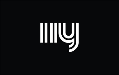IIY Creative Unique Modern Letter Logo Design. Stylized logo featuring a unique letter design, presenting abstract minimalist aesthetics and modern appeal