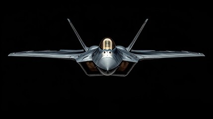 A fighter jet glides through the air, demonstrating advanced technology and power