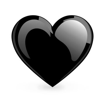 Sleek and Minimalistic Black Heart Icon on a Transparent Background.
