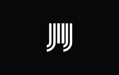 JIJ Creative Unique Modern Letter Logo Design. Stylized logo featuring a unique letter design, presenting abstract minimalist aesthetics and modern appeal