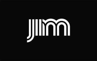 JIM Creative Unique Modern Letter Logo Design. Stylized logo featuring a unique letter design, presenting abstract minimalist aesthetics and modern appeal
