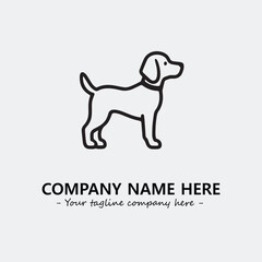 Dog illustration black and white for logo company vector image
