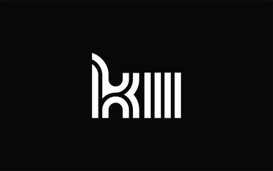 KII Creative Unique Modern Letter Logo Design. Stylized logo featuring a unique letter design, presenting abstract minimalist aesthetics and modern appeal