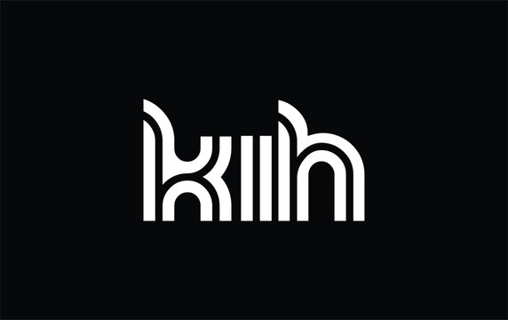 KIH Creative Unique Modern Letter Logo Design. Stylized logo featuring a unique letter design, presenting abstract minimalist aesthetics and modern appeal