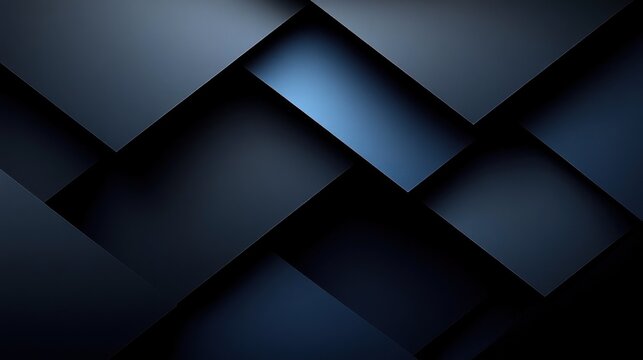 Bold geometric forms in varying shades of blue merge seamlessly, inviting exploration