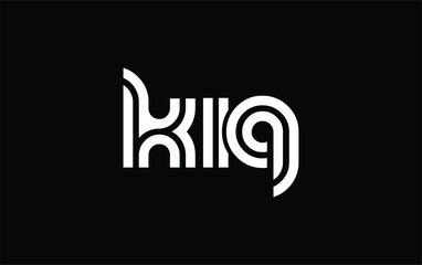 KIQ Creative Unique Modern Letter Logo Design. Stylized logo featuring a unique letter design, presenting abstract minimalist aesthetics and modern appeal