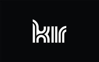 Fototapeta premium KIR Creative Unique Modern Letter Logo Design. Stylized logo featuring a unique letter design, presenting abstract minimalist aesthetics and modern appeal