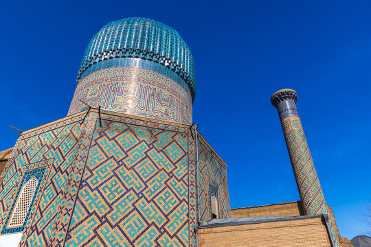 Exterior of Gur-e Amir, a mausoleum of the Turco-Mongol conqueror Timur