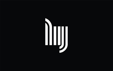 LIJ Creative Unique Modern Letter Logo Design. Stylized logo featuring a unique letter design, presenting abstract minimalist aesthetics and modern appeal