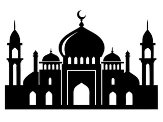 Mosque Silhouette Vector | Islamic Mosque SVG