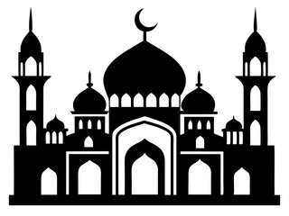 Mosque Silhouette Vector | Islamic Mosque SVG